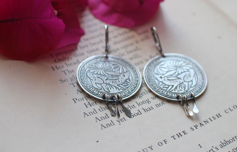 Diag, boucles d’oreilles lapin mexicain en argent