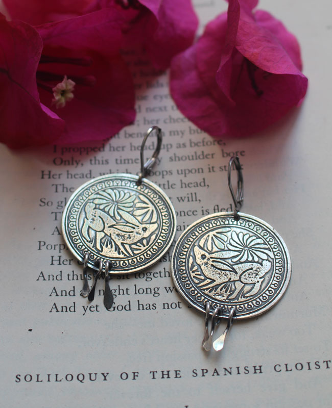 Diag, boucles d’oreilles lapin mexicain en argent