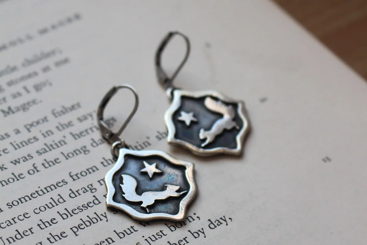 Ecureuil, boucles d’oreilles animal totem en argent