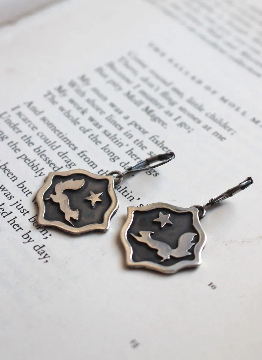 Ecureuil, boucles d’oreilles animal totem en argent