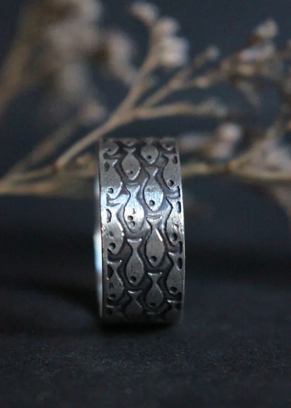 En harmonie, bague poissons en argent