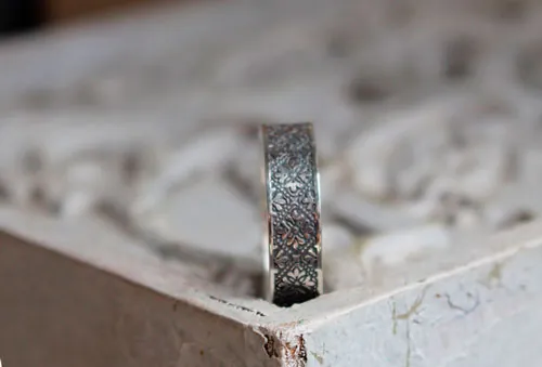 Esmée, bague fleurs médiévales en argent