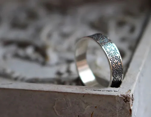 Esmée, bague fleurs médiévales en argent