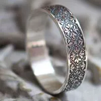 Esmée, bague fleurs médiévales en argent
