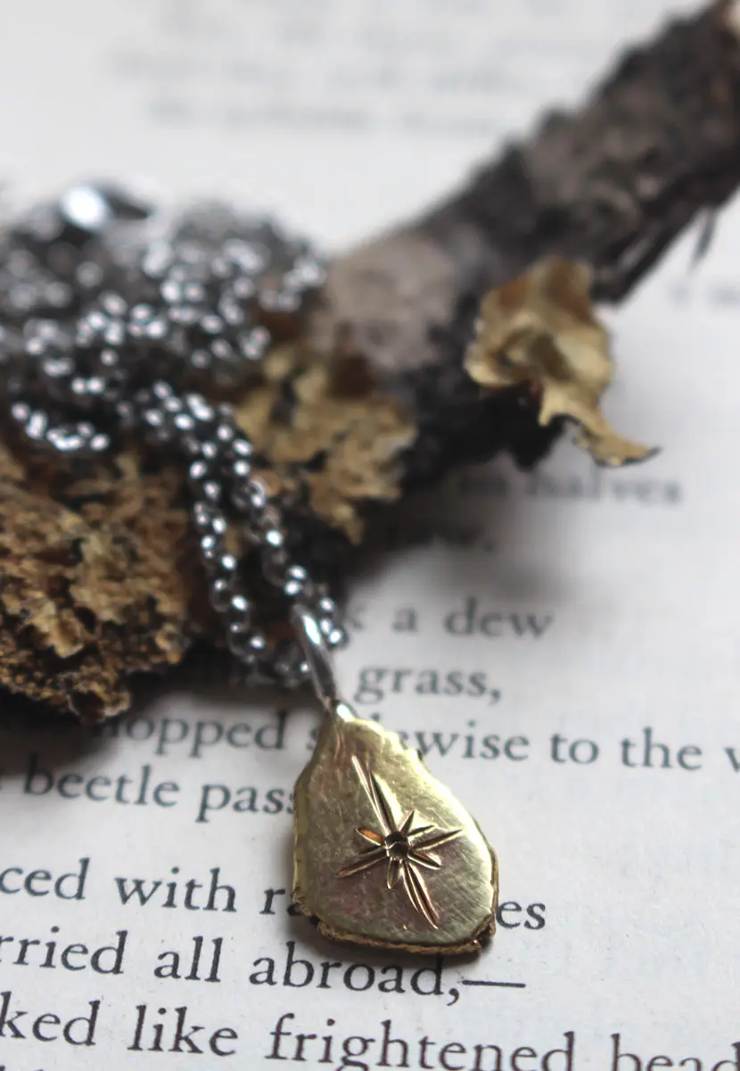 Étoile du crépuscule, pendentif lumière de Vénus en argent et laiton