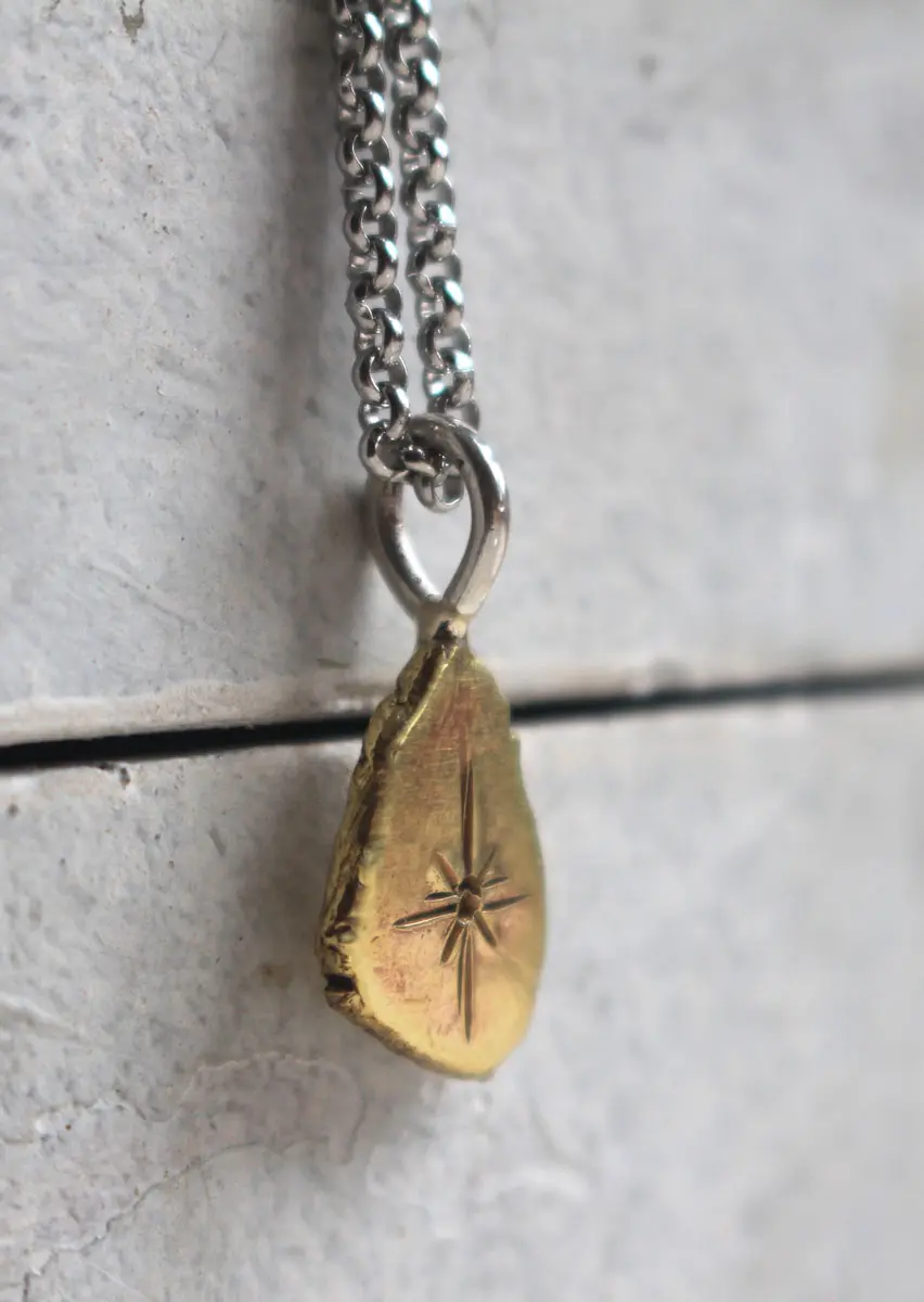 Étoile du crépuscule, pendentif lumière de Vénus en argent et laiton