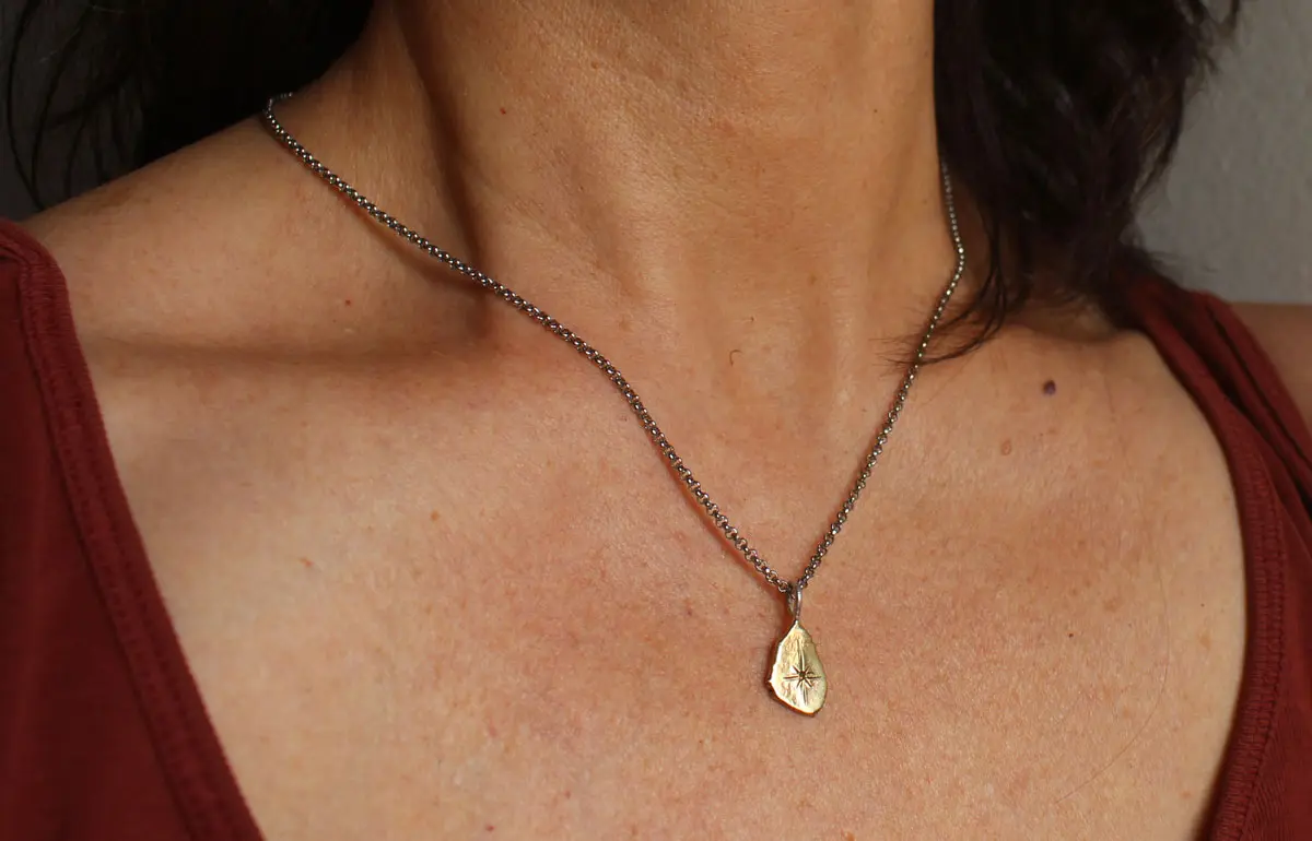Étoile du crépuscule, pendentif lumière de Vénus en argent et laiton