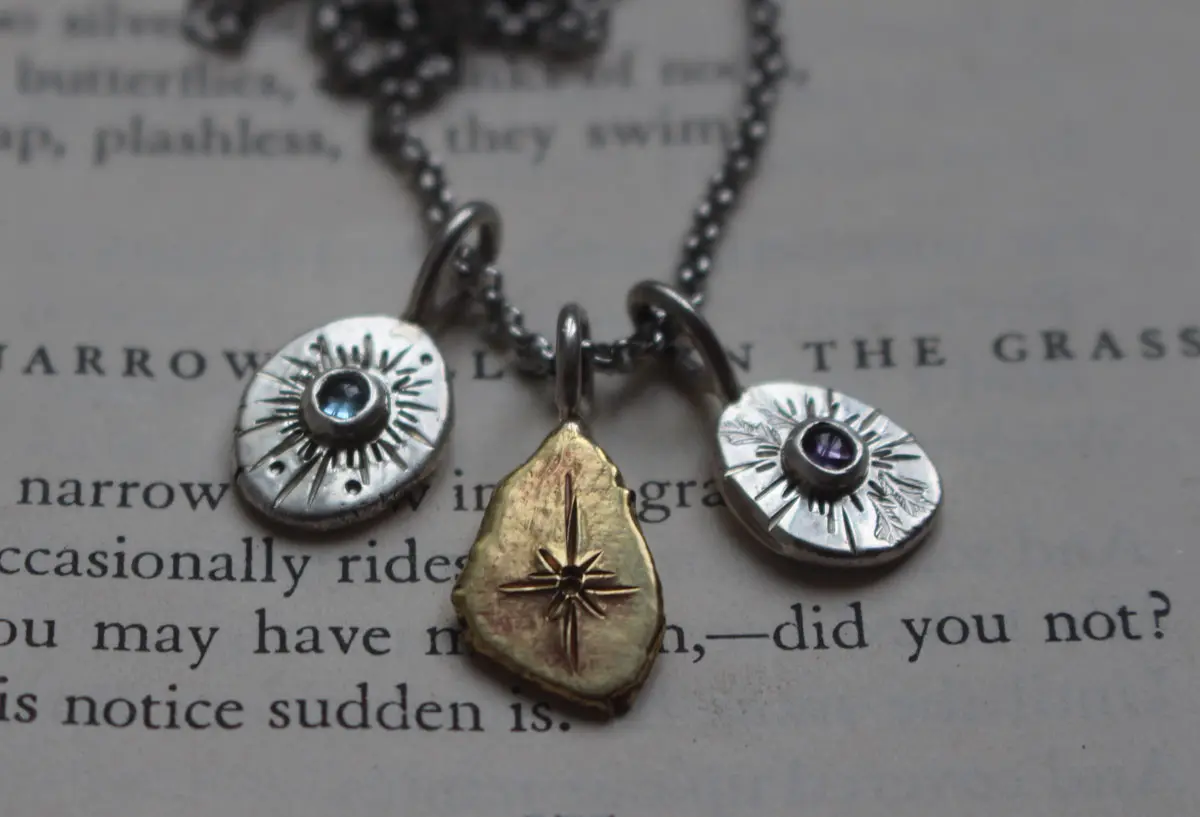 Étoile du crépuscule, pendentif lumière de Vénus en argent et laiton