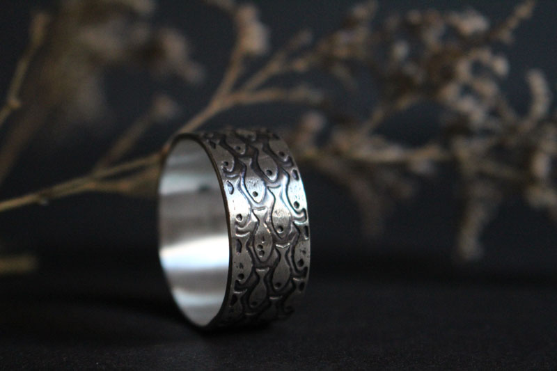 En harmonie, bague poissons en argent