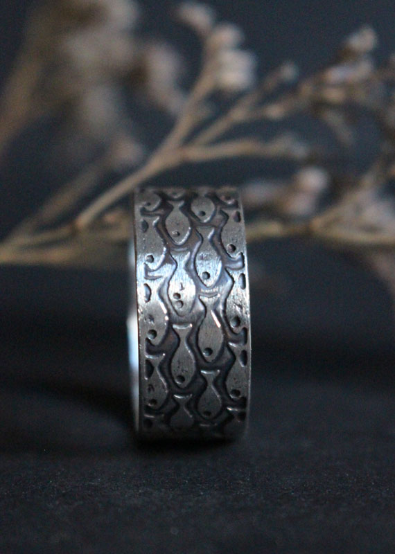 En harmonie, bague poissons en argent