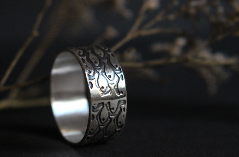 En harmonie, bague poissons en argent