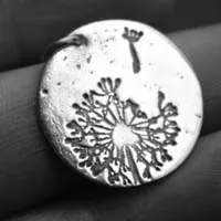 Fais un vœu, pendentif aigrettes de pissenlit en argent