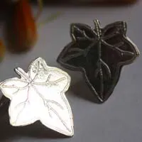 Feuille de lierre, boutons de manchette romantique en argent