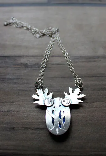 Feuilles de givre, collier feuille elfique en argent et labradorite