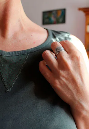 Fleur de l’âme, bague mandala floral en argent