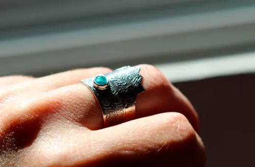 Fleur de l’âme, bague mandala floral en argent