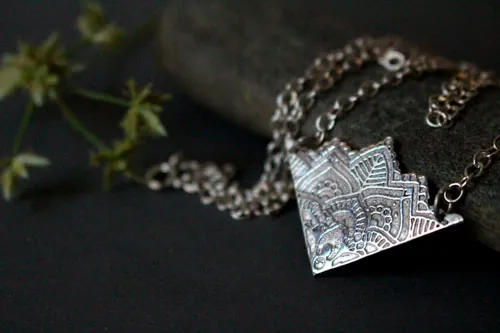 Fleur de vie, collier mandala de lotus en argent