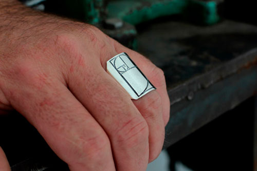 Fibonacci, bague chevalière spirale en argent