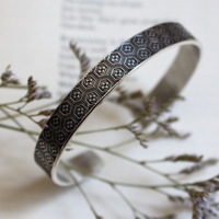 Fleur de châtaigne, bracelet motif traditionnel japonais en argent