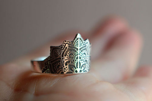 Fleur de l’âme, bague mandala fleur en argent