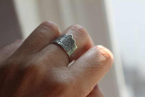 Fleur de l’âme, bague mandala fleur en argent