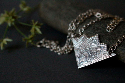 Fleur de vie, collier mandala de lotus en argent