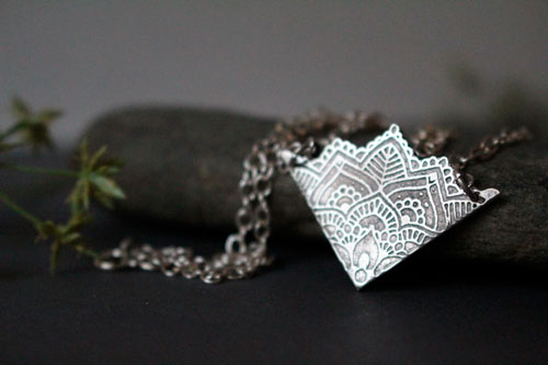 Fleur de vie, collier mandala de lotus en argent