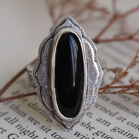 Fleur du vent, bague nuage en argent et onyx