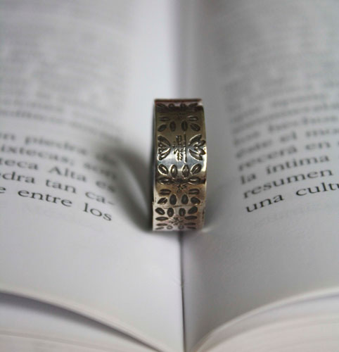 Fleurs du Nil, bague Egyptienne en argent