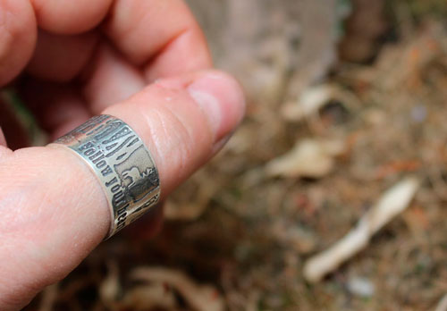 Follow your heart, bague cerf coeur de la forêt en argent