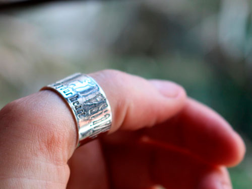 Follow your heart, bague cerf coeur de la forêt en argent