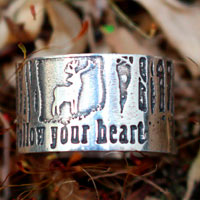 Follow your heart, bague cerf coeur de la forêt en argent