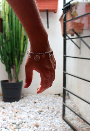 Généalogie, bracelet pierres de naissance et argent