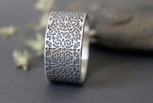 Gentleman, bague dandy baroque en argent