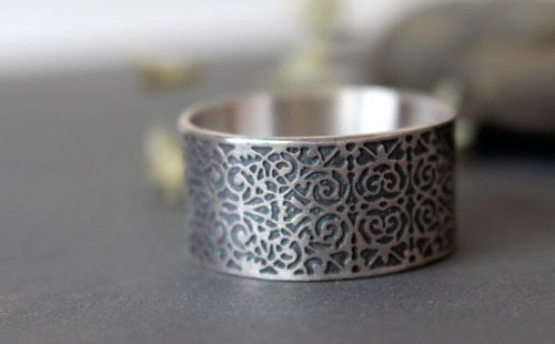 Gentleman, bague dandy baroque en argent