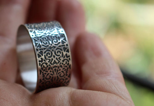 Gentleman, bague dandy baroque en argent