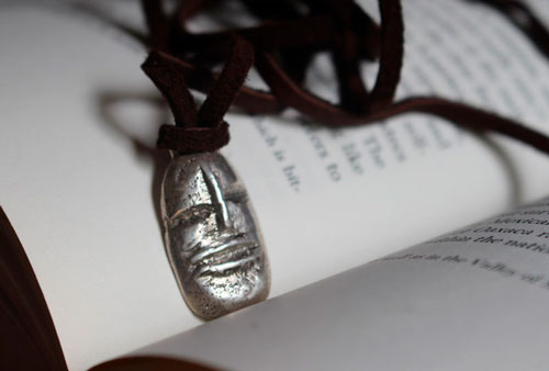 Golem, collier tête de créature fantastique en argent