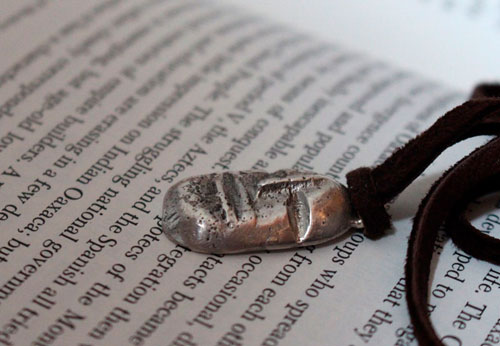Golem, collier tête de créature fantastique en argent