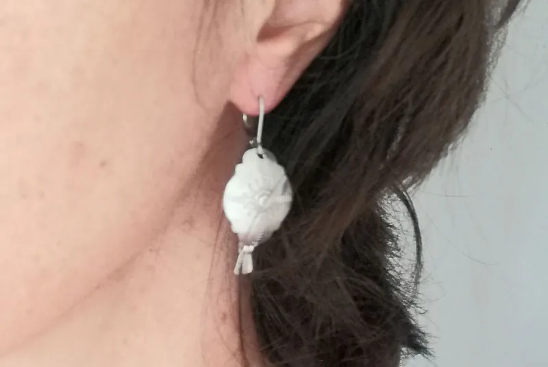 Halo solaire, boucles d’oreilles soleil baroque en argent