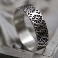 Hanabi, bague fleur de feu japonaise en argent