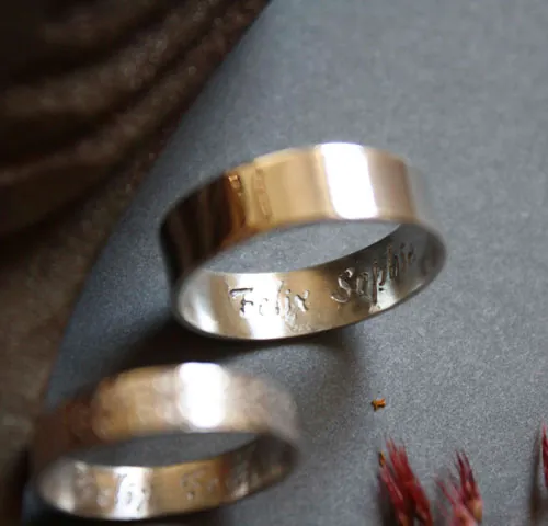 Harmonie végétale, bague de mariage botanique en argent