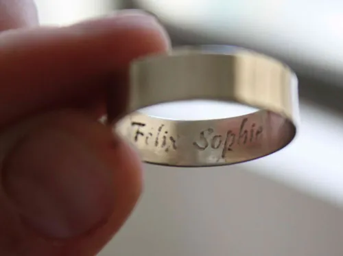 Harmonie végétale, bague de mariage botanique en argent