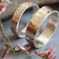 Harmonie végétale, bague de mariage botanique en argent
