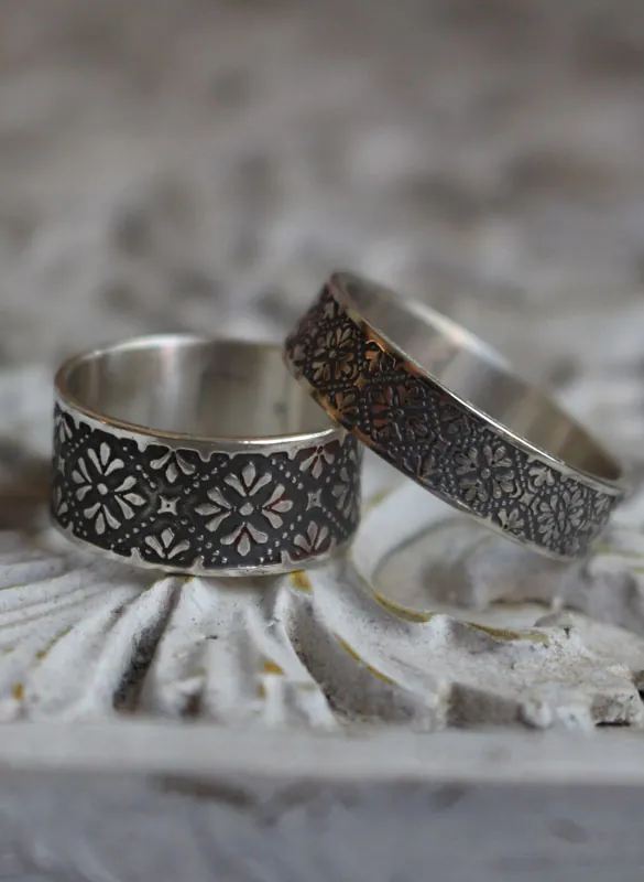 Helorian, bague fleur médiévale en argent