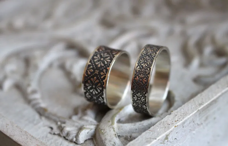 Helorian, bague fleur médiévale en argent