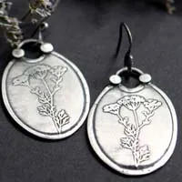 Heracleum, boucles d’oreilles botanique en argent