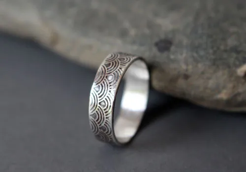 Hitomi petite, bague vagues japonaises en argent