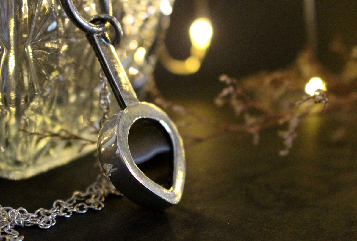 Horizon, collier soleil levant en argent et agate