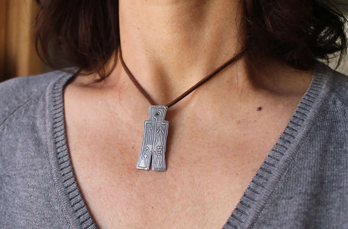 Huo bu, collier monnaie chinoise impériale en argent
