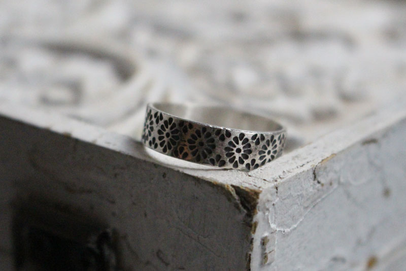 Hanabi, bague fleur de feu japonaise en argent